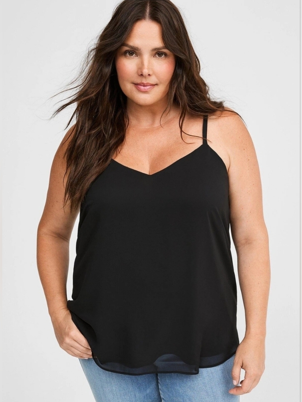 Torrid‎ Sophie Black Georgette Chiffon Swing Cami Tank Top High-Low Plus Sz 5 5X